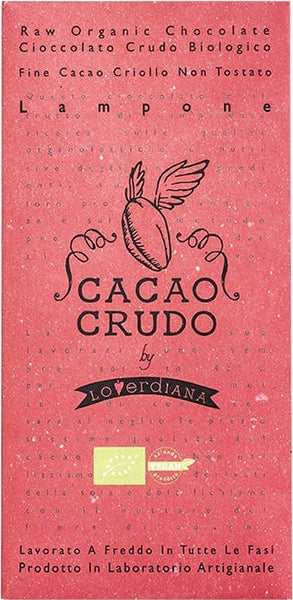 Cacao Crudo 68% Dark Raw Cacao Bar with Raspberries