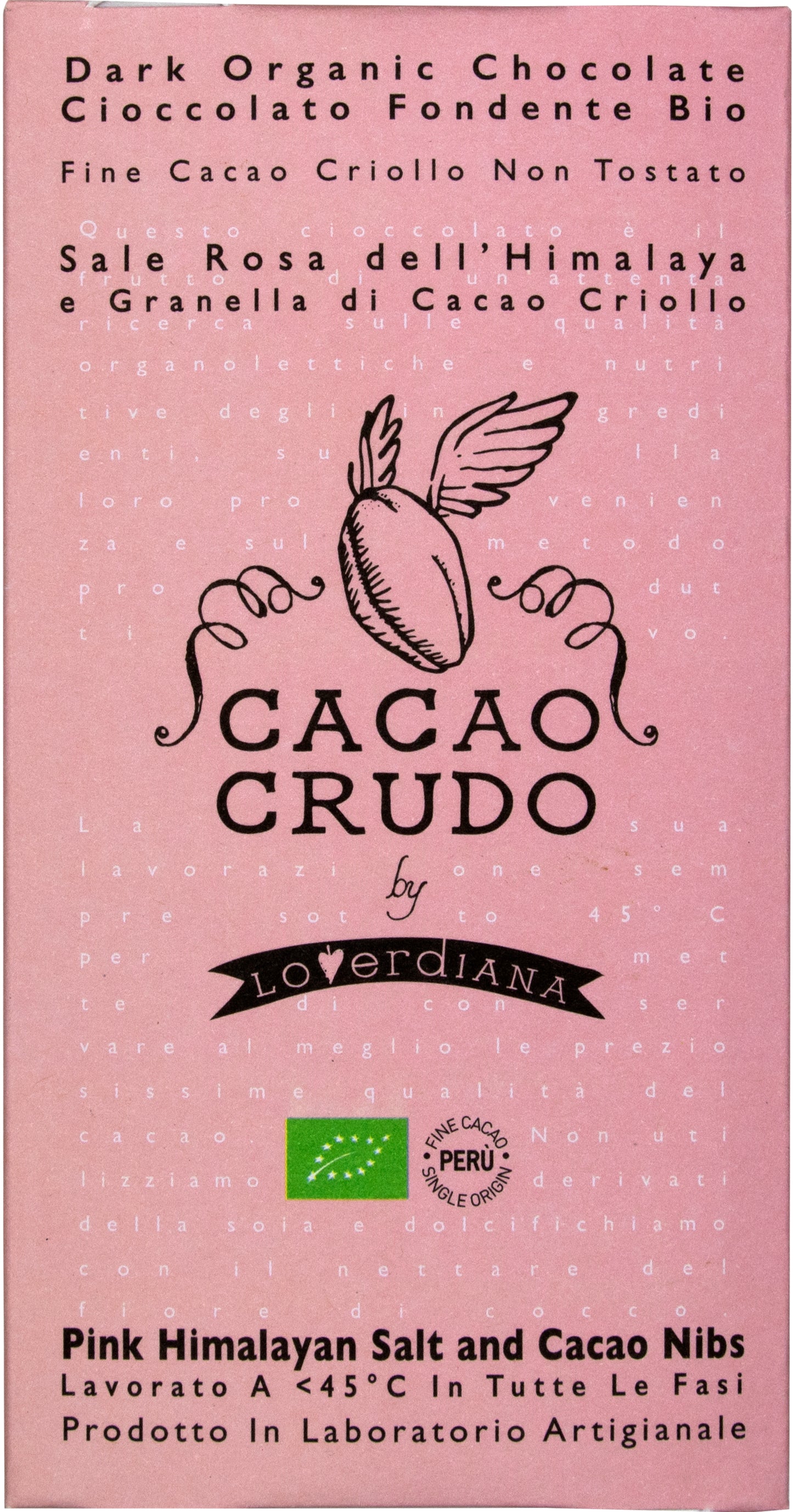 Cacao Crudo 68.5% Dark Raw Cacao Bar with Himalayan Salt