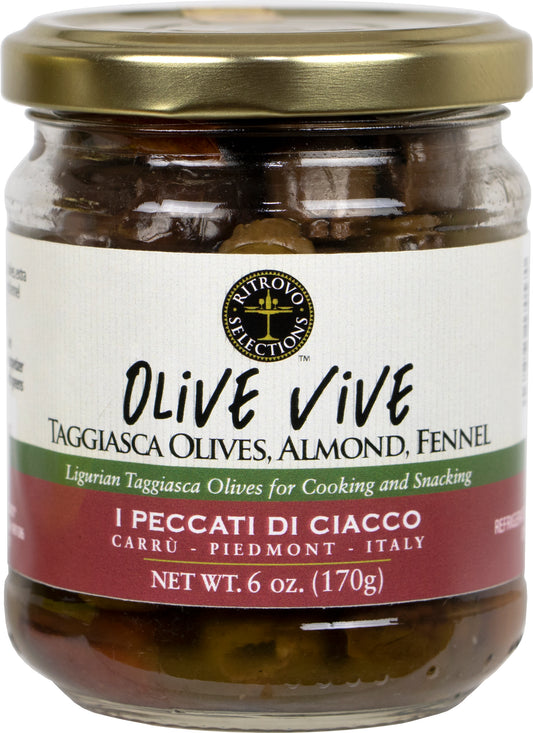 Ciacco Olive Vive, Taggiasca Olives with Almonds